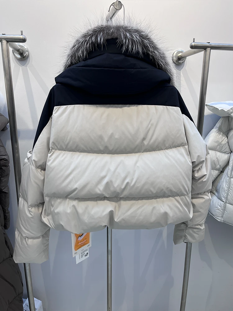 2025 Winter Warm Women's Coat Thick Goose Down Jacket With Real Silver Fox Fur Collar Jacket Female Outdoor Streetwear - Image 2