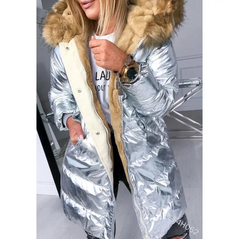 Winter Clothes Women Puffer Jacket Women Faux Fur Collar 2024 Thick Slim Coat - Image 3