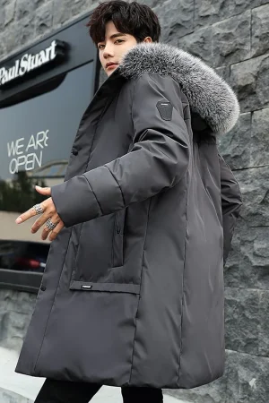 2025 New Winter Men's Down Jacket Long Thicken Warm 90% White Duck Down Coat Men Winter Puffer Jacket Hooded Parka Black Outwear