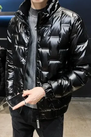 Men's Down Jacket Glossy Male Padded Coats Short Parkas Collared Padding Winter 2025 Outerwears Fashion 2025 Promotion Hot Outer