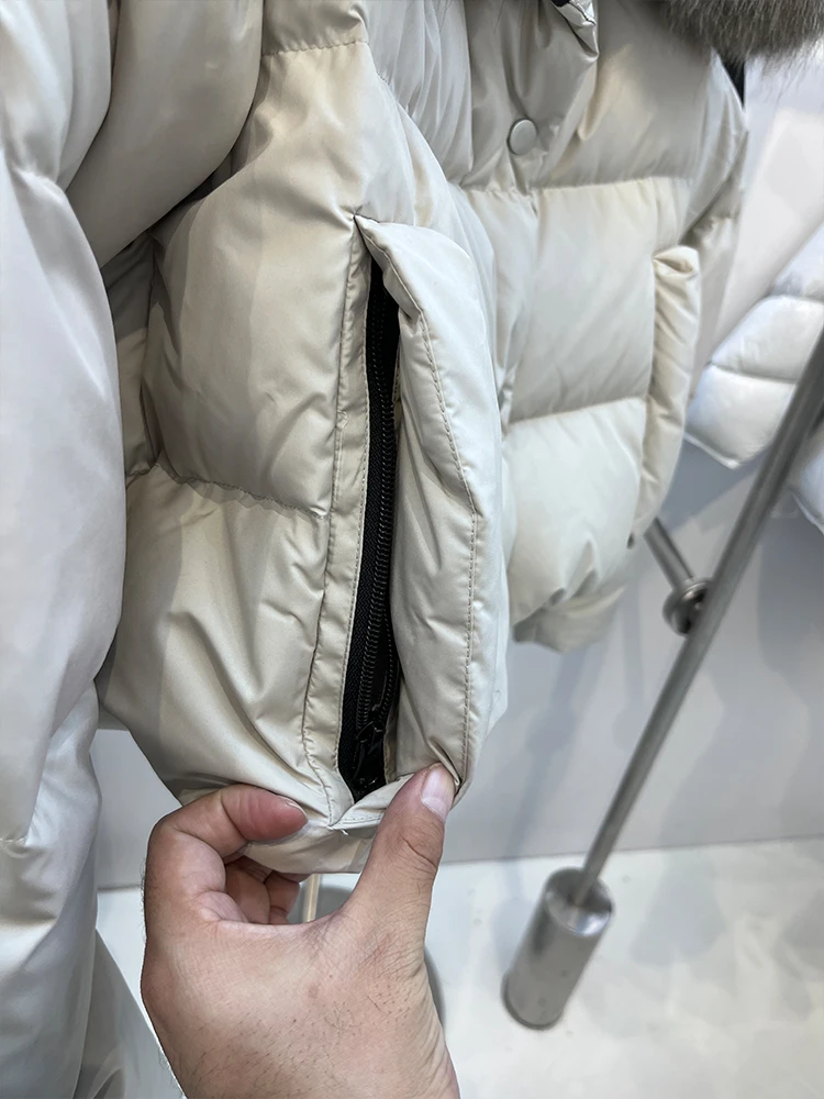 2025 Winter Warm Women's Coat Thick Goose Down Jacket With Real Silver Fox Fur Collar Jacket Female Outdoor Streetwear - Image 3